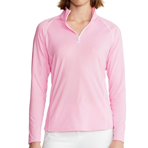 Pink Polo Ralph Lauren Half Zip Sweatshirt Womens Polo Ralph